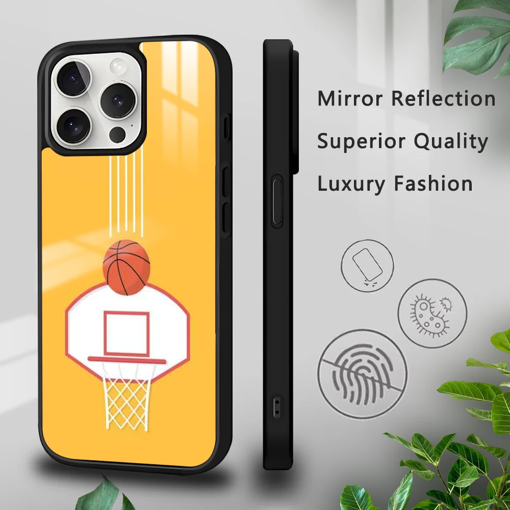 Basketball Sport Design Phone Case For iPhone 16 15 14 13 12 11 Pro Xs Max Mini Plus Celulares Hard Funda