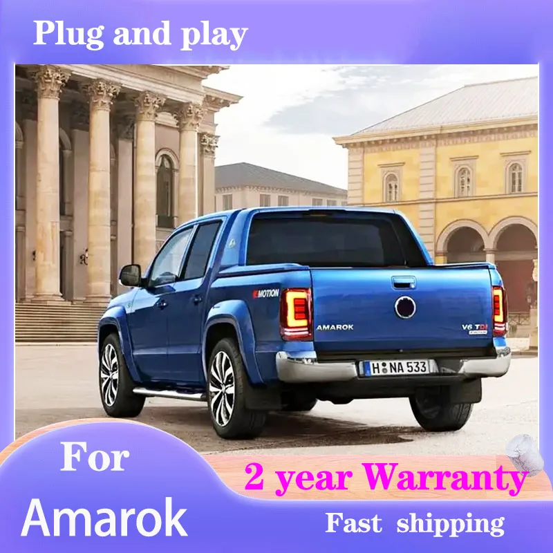 

Car Styling for Amarok Volkswagen Tail Light 2010-2022 2016 VW Amarok Taillight Rear DRL Fog Brake Dynamic Turn Signal