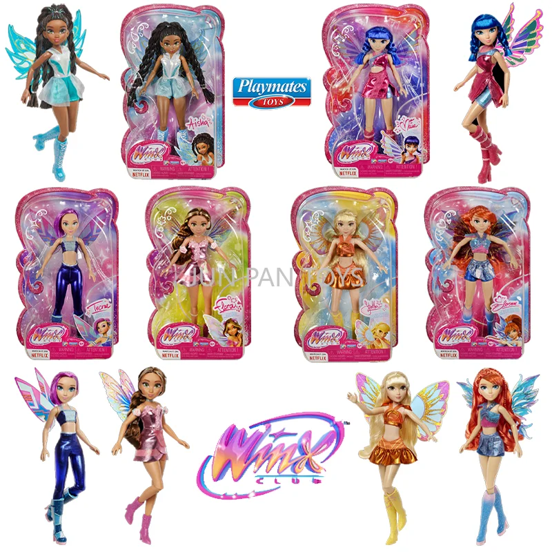 Muñeca de Moda Original Playmates Winx Club de 27 cm, Nueva Colección, Bloom, Stella, Flora, Musa, Tecna, Aisha, Figura de Acción, Regalos para Niños, Juguetes