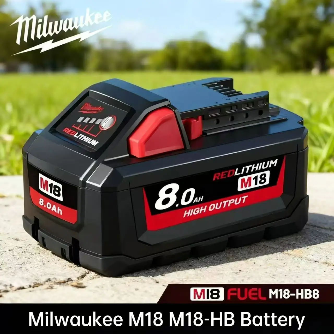 

100% Original Milwaukee M18 M18B8 Power Tool Battery, Charger, BR, XC, 18V, 8000mAh M18B5, 48-11-1860, Built-in 21700 Battery