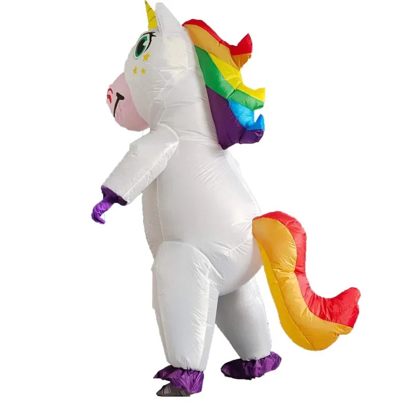 Inflatable Unicorn Mascot Costume Adult Kids child Rainbow Cosplay Costumes for Women Men Adult Halloween Carnival Purim Cosplay