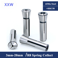 XXW R8 Collet Milling Tool Holder R8 Collet Metric British Inch 3 4 5 6 8 10 12 14 16 18 20 Collet Chuck R8 Spring Set