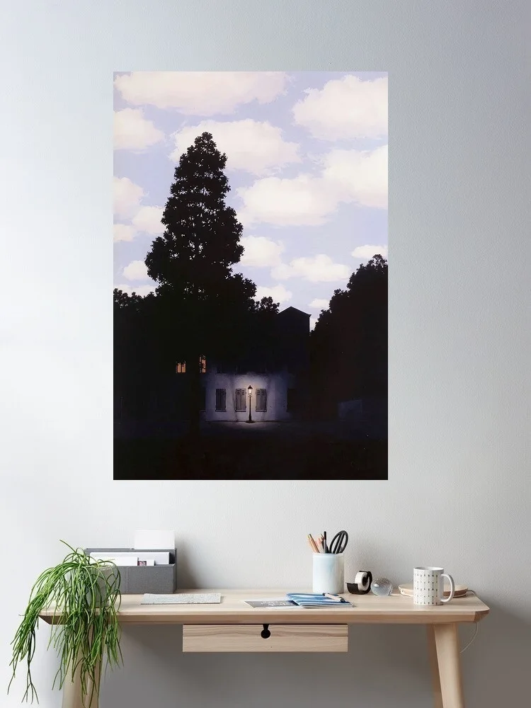 

Rene Magritte Empire of light giclee, Art Print Silk Poster Home Wall Decor