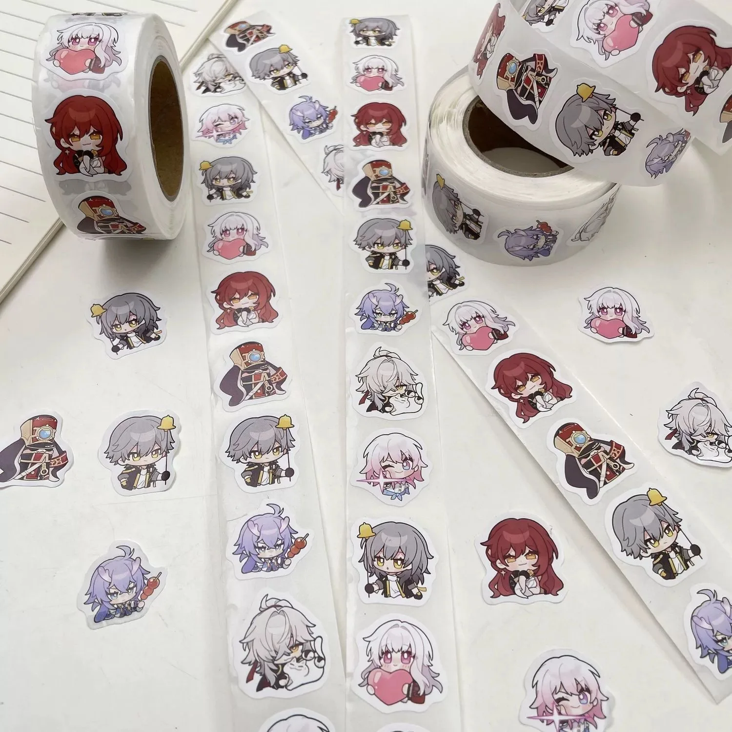 500pcs/Roll Honkai Impact 3 Game Cartoon Sealing Sticker DIY PVC Laptop Decals Decoration Stiker Reward Gift Toys