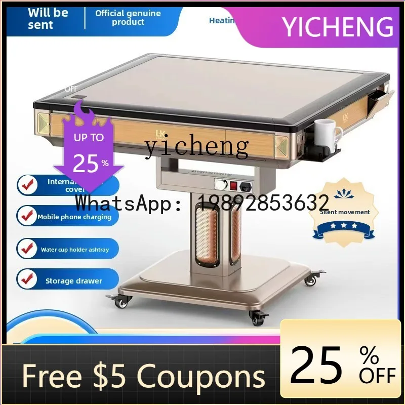 Fully Automatic Dining Table Dual-use Intelligent Heating Electric Four-player Mahjong Table