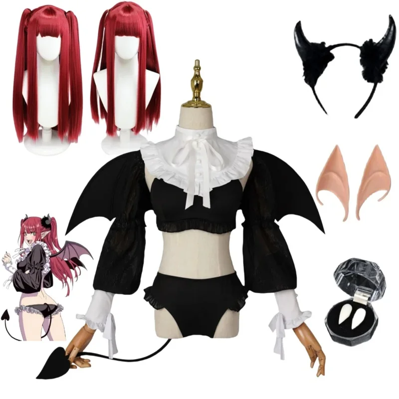 

Anime Rizu Kyun Kitagawa Marin Cosplay Cos Name Bikini Kuroe Shizuku Wig set Halloween Costume Women Party