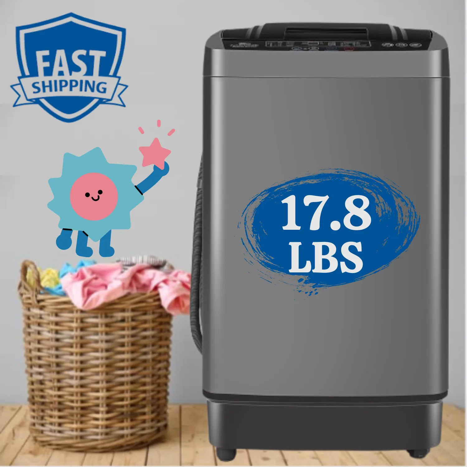 

Портативная стиральная машина-сушилка 17,8 фунтов (8,0 кг) для дома/квартиры