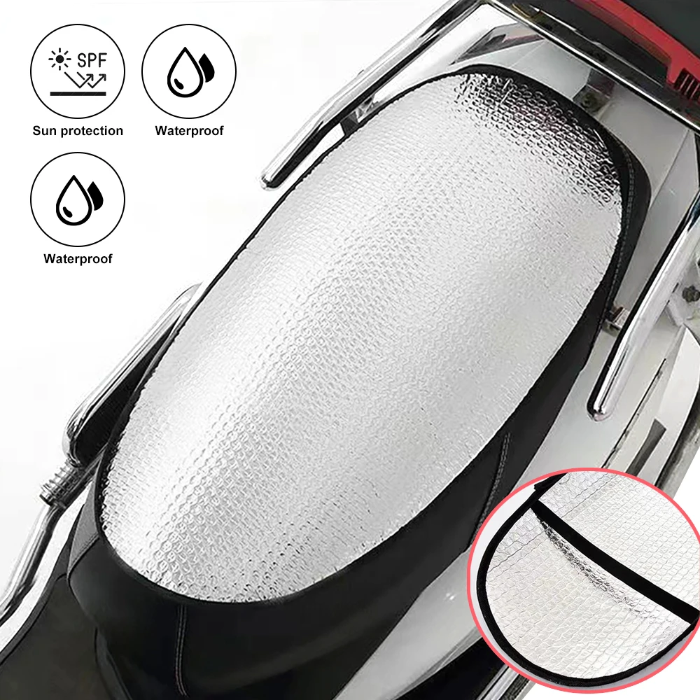 

Motorcycle Sunscreen Seat Cover Waterproof Cap Prevent Bask In Seat Scooter Sun Pad Heat Insulation Cushion Protect Universal