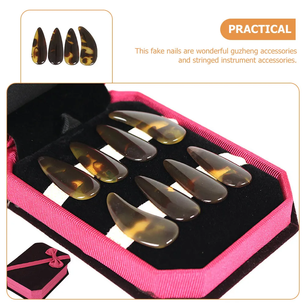 1Set Guzheng Finger Picks Celluloid Nail Covers for Guzheng Zither String Instruments Fingertip Protectors Performance Practice