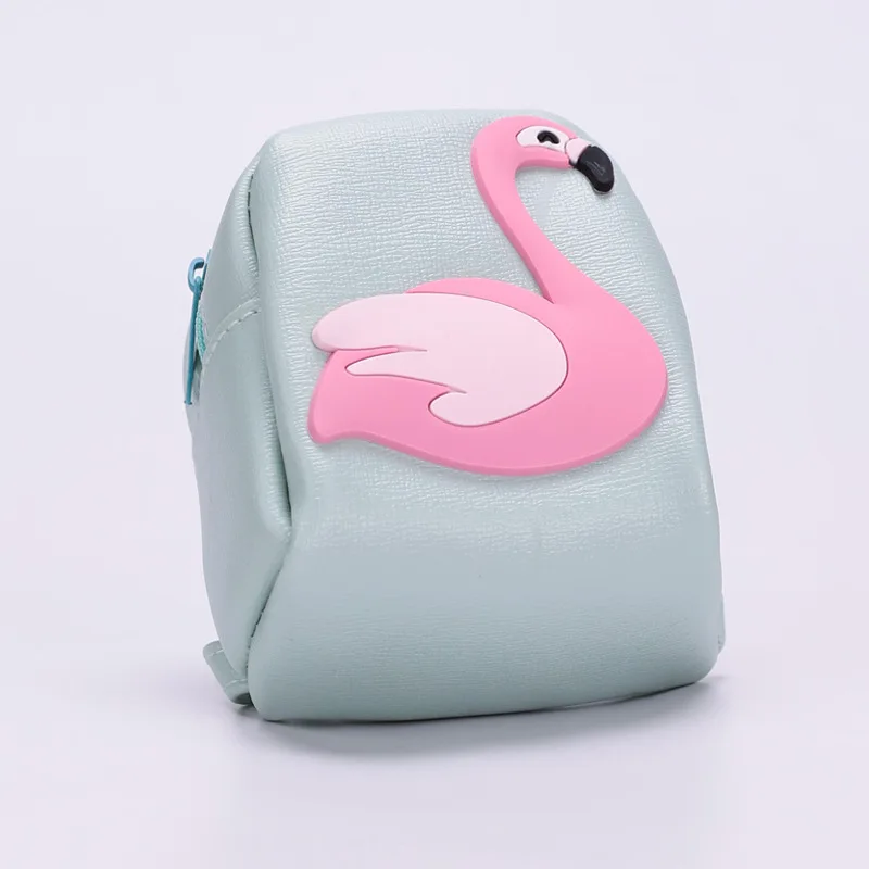 Per zaino in pelle per bambola in cotone da 20 cm Accessorio Mini portafoglio Borsa giocattolo BJD Borsa a tracolla con stampa fenicottero Accessori per bambole