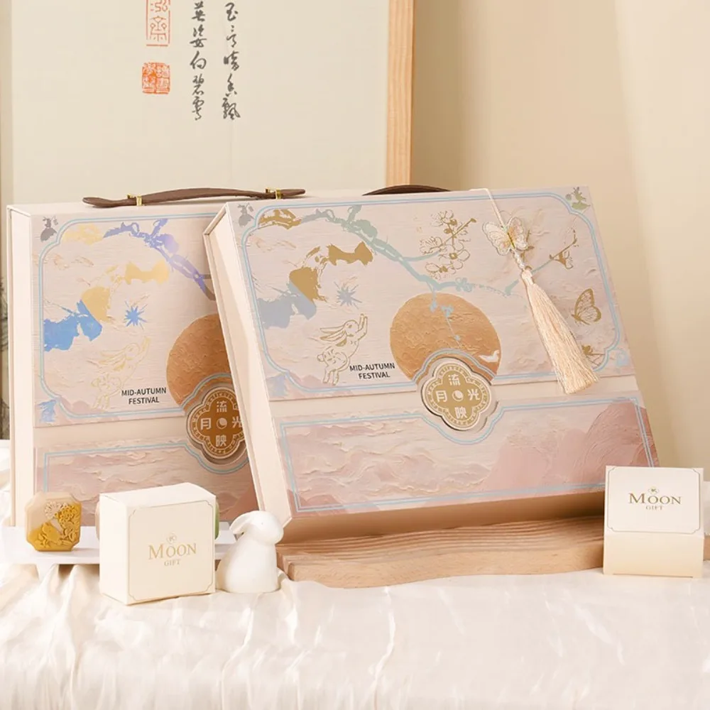

Chinese Style Mid-Autumn Gift Box 6/8 Grids High Grade Moon Cake Box Empty Box Luxury Egg Yolk Crisp Packaging Box