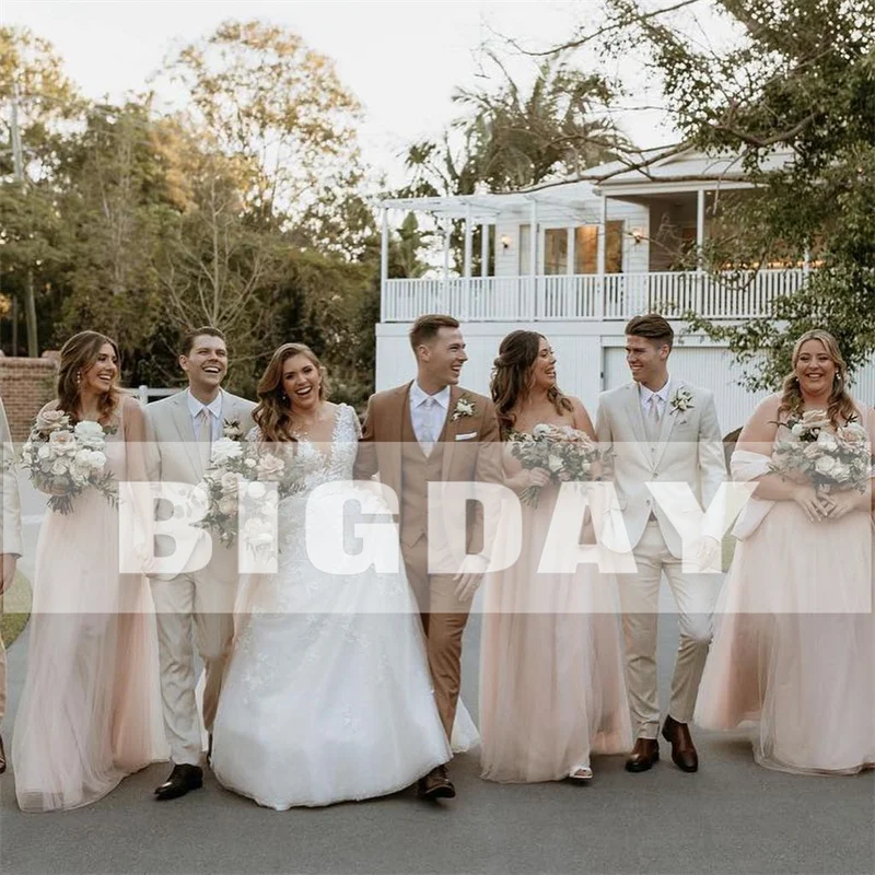 Vestidos De novia elegantes De línea A, vestido De novia blanco De talla grande, encaje con cuello en V, manga larga, tul, espalda abierta, tren De