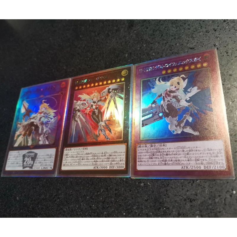 3Pcs/Set Yu Gi Oh Cards Lolamia Accesscode Talker AA-ZEUS Anime Game Characters ACG Collection Color Brushed Flash Cards DIY Toy