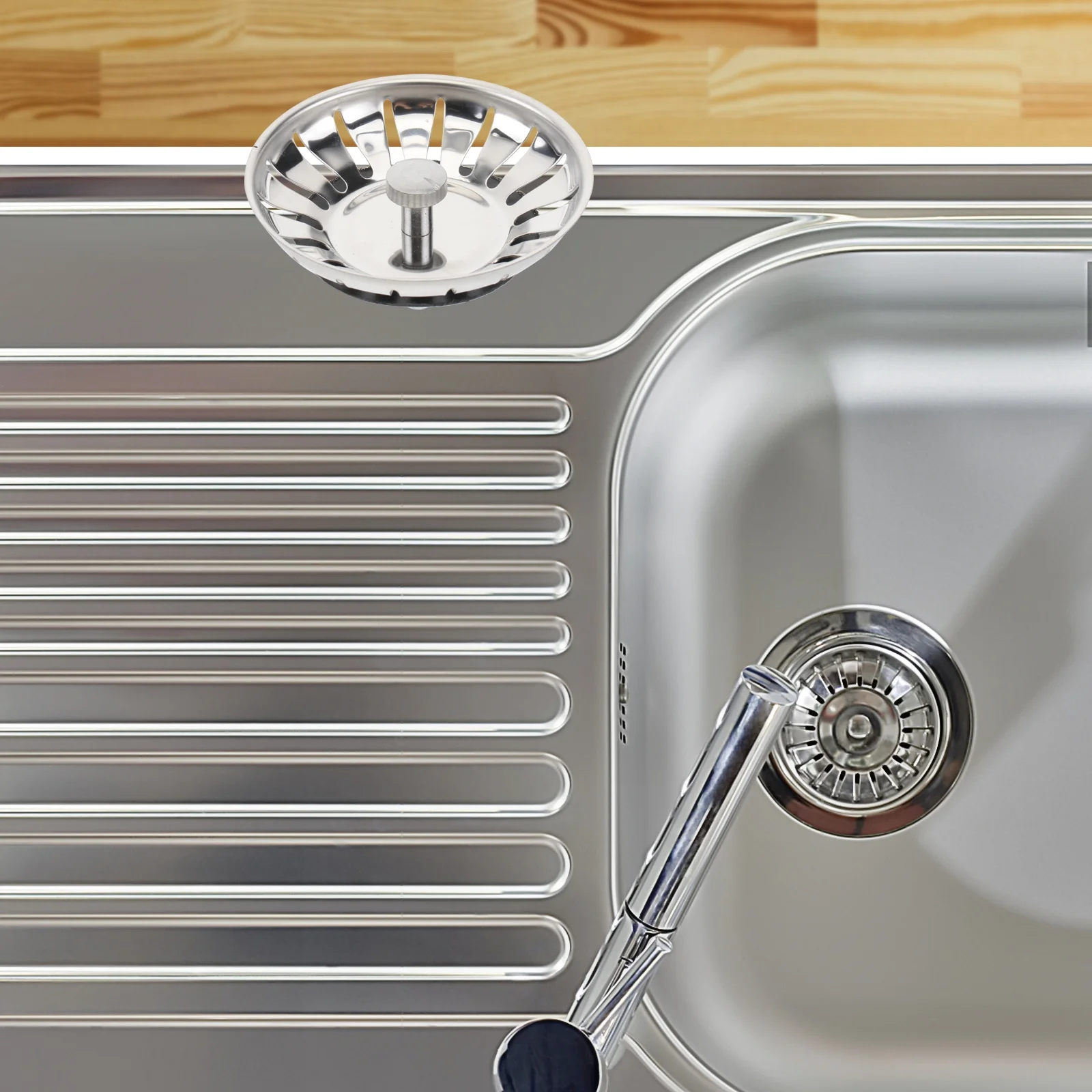 

Фильтр-сетка из нержавеющей стали 304 для кухонной раковины, улавливатель пищевых отходов, не ржавеет, легко чистится, для кухни и бара