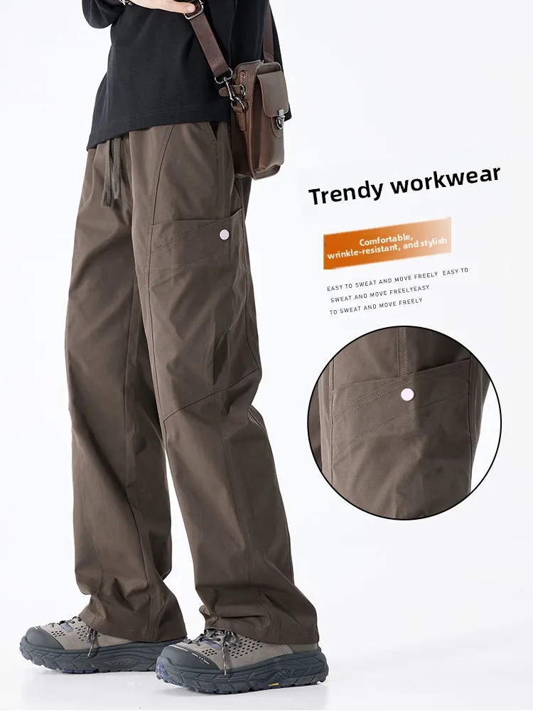 

Мужские повседневные брюки свободного кроя с прямыми штанинами, весна-осень, в американском стиле, для работы и повседневной носки, универсальные.