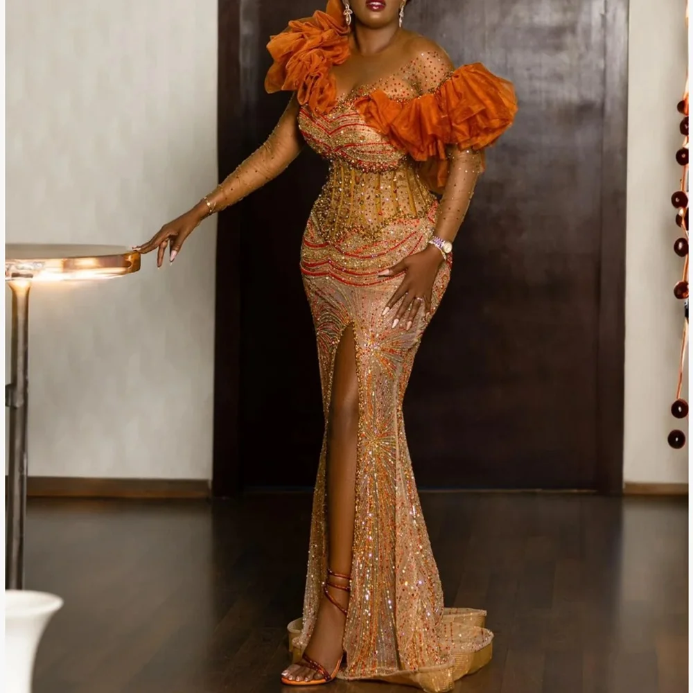 

Customized Luxury Long Beads Evening Dresses for Special Occasions Floor-Length Mermaid Women Gala Prom Party Gowns 2026