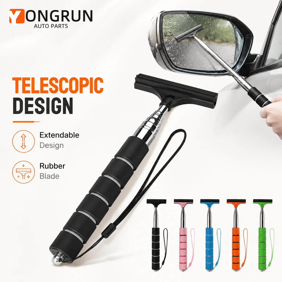YONGRUN 1/2/10PCS Retractable Car Rear View Mirror Wiper Rubber Blade Squeegee Auto Side Mirror Universal Fit for Most Vehicles