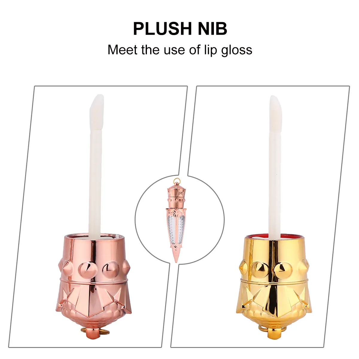 2 個の小さなリップグロスボトル高品質仕上げクリエイティブスタイルポータブルデザイングロスオイル保存容器ギフト用