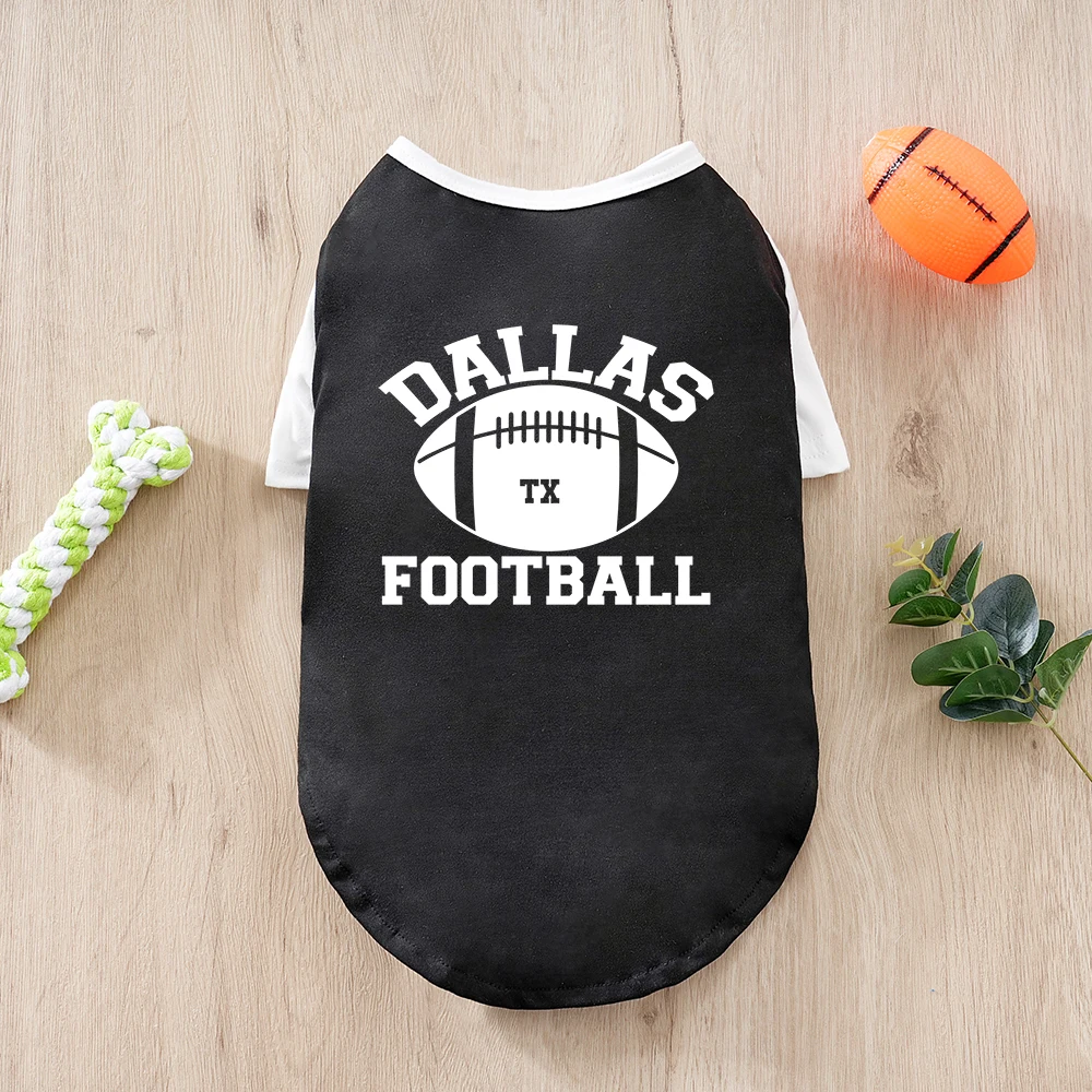 Dog Sweatshirt DALLAS Football Print Pet T-Shirt, Breathable Dog Apparel Puppy Pet Clothes for Dogs Cats Cute Soft Vest Team