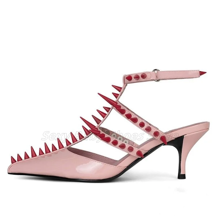 

Rivet Strap Women's Shoes Single Shoes Sandals Fashion Shoes European and American Cross-Border Fashion Runway Styles