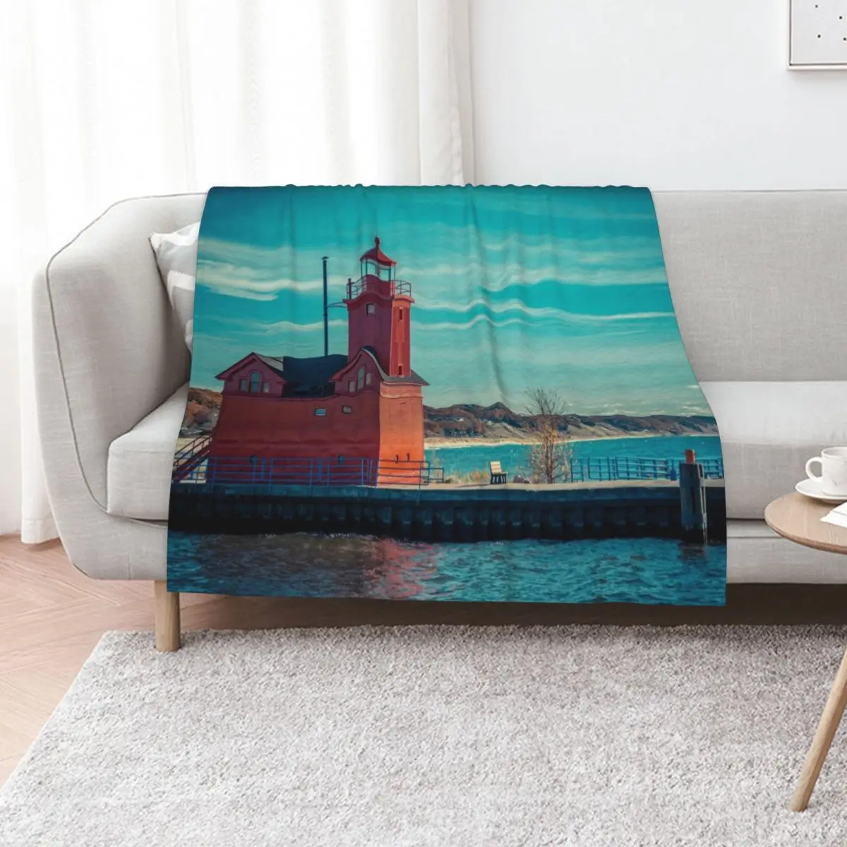 Sunny Summer at Big Red Throw Blanket Sleeping Bag Giant Sofa Flannel valentine gift ideas bed plaid for sofa Blankets