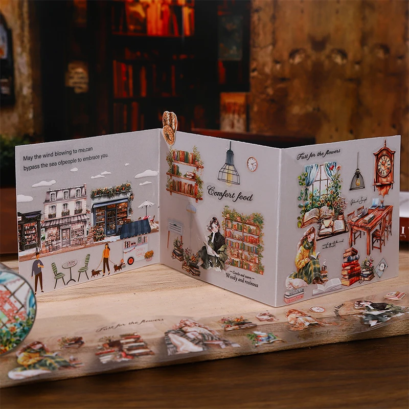 Card Lover 40m*2m 1 Roll [Reading Time Series Together] Read The Theme Of Landscape Creation Handbook Masking Tape PET Material