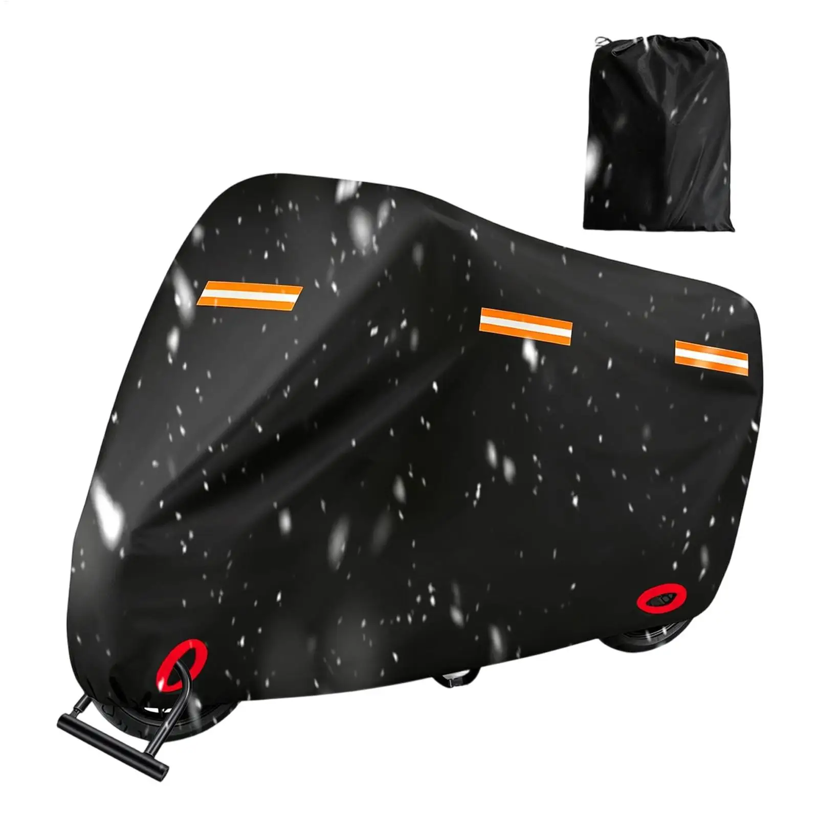 Motorcycle Cover with Reflective Strips Rain Dust Protector Motorcycle Cover Outdoor Storage Heavy Duty with Anti-Theft Lock