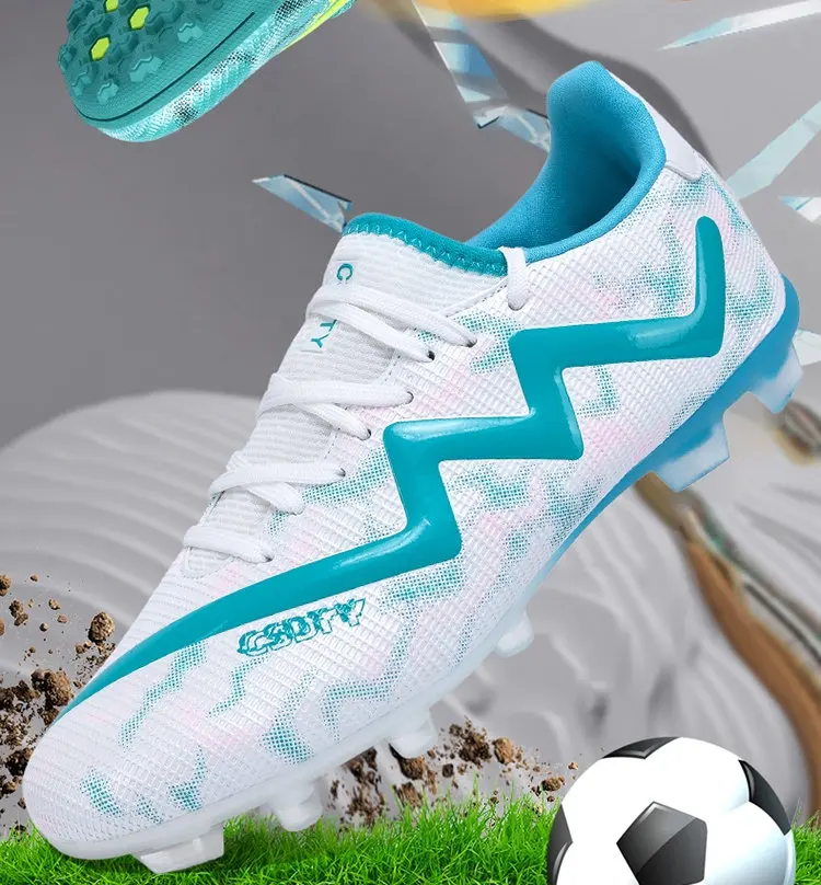 Original Marke blau Herren profession elle Fußballs chuhe Rasen rutsch feste Fußballs chuhe für Männer Schnürung Low Cut Fußball Turnschuhe männlich – Detail 2