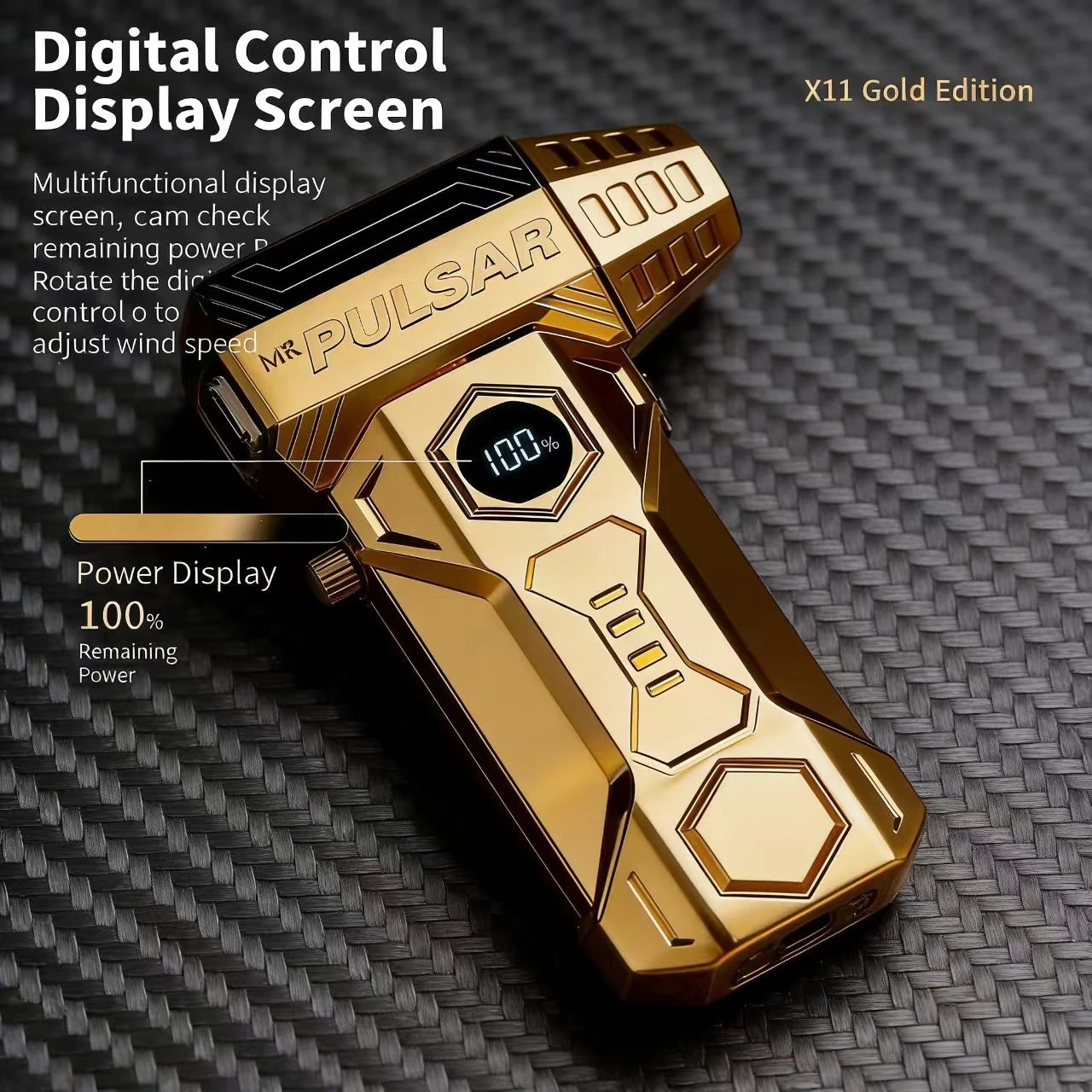 

Бесщеточный турбовентилятор Gold X11 Pro Max с частотой вращения 990 000 об/мин и скоростью ветра 75 м/с, для интенсивного использования.