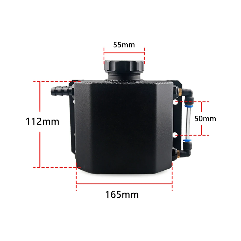 1L Alloy  Aluminum Engine Oil Catch Can Breather Tank  Radiator Coolant Overflow Bottle Recovery Water Tank Reservoir