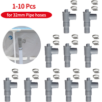 1-10 Pcs PVC Ground Pool Adapter Durable 32mm Pool Pump Adapter Leak Proof Sealed Replacement for Outdoor Equipment Parts