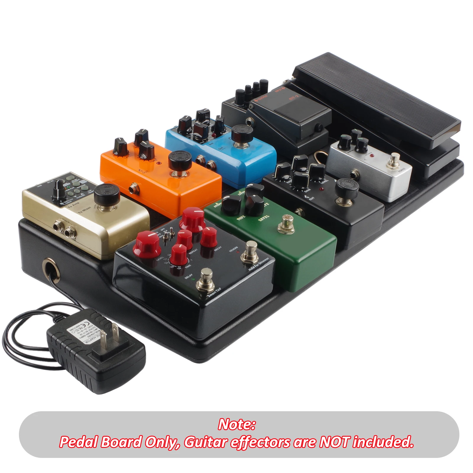 Rockhouse RPB-1BK كبيرة الحجم تأثيرات الغيتار لوحة الدواسة قوي بولي ايثيلين البلاستيك الغيتار Pedalboard الحال مع الشريط الشريط دواسات الغيتار