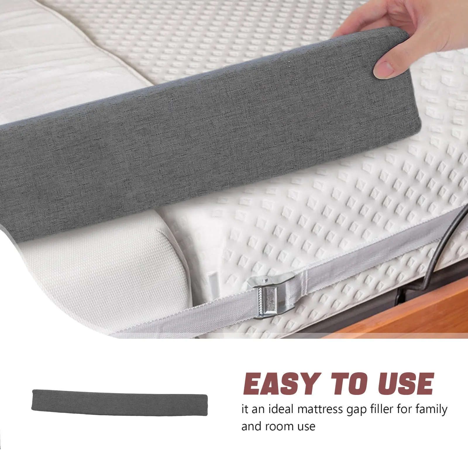 T Shaped Bed Gap Filler 31.5 Inch Mattress Side Bridge Crack Stopper Foam Insert Removable Washable Cover Bed to Wall Gap