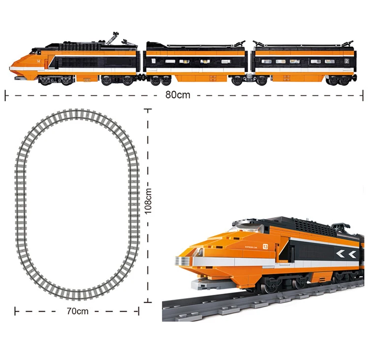 Technische City Power Train High-Tech-Eisenbahnstrecken-Bausteine, U-Bahn-Fahrzeug, Bausteine ​​zum Zusammenbauen, Spielzeug, Geschenke für Teenager und Erwachsene – Detail 12