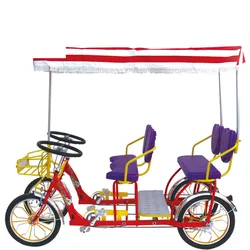 adult road surrey sightseeing tandem 4 wheel and seats tandem bike tourist bicycle cycle for sale