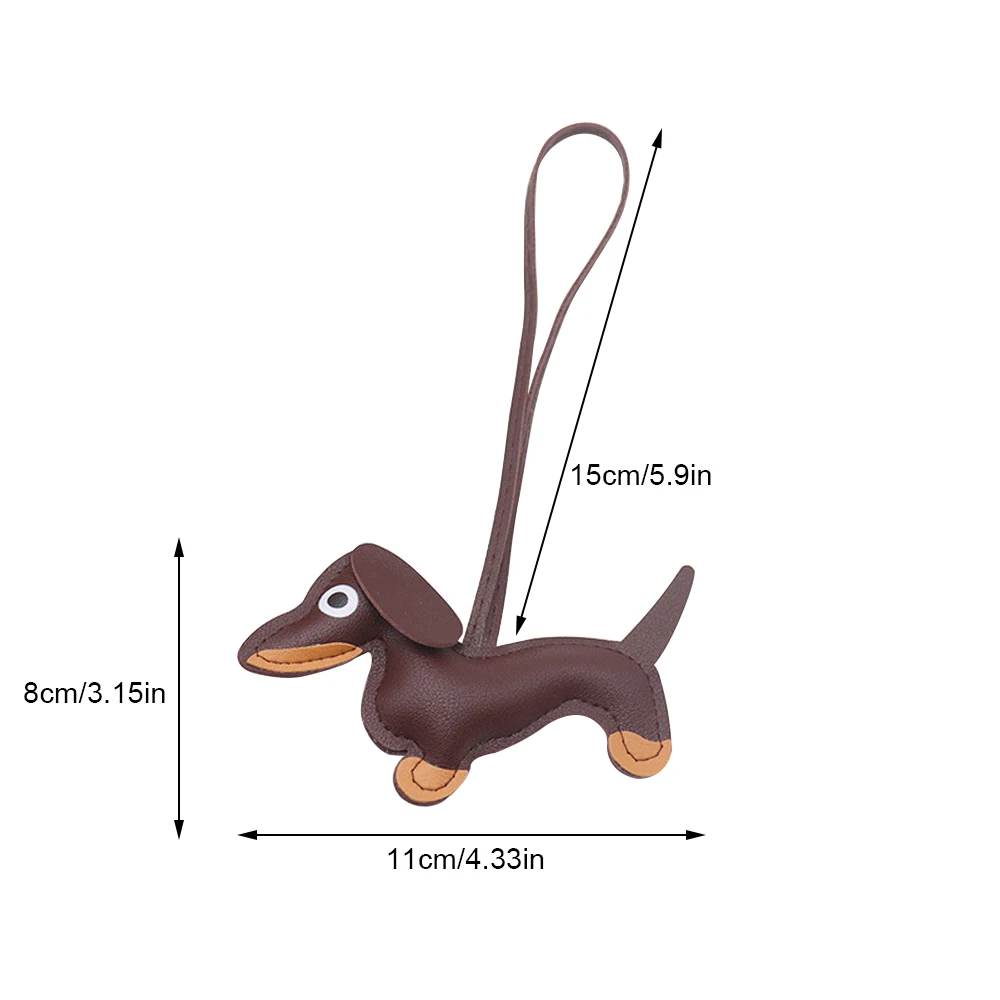 1 piece, Fashion Leather Dog Keychain, Dachshund Bag Charm, Cute Keychain Accessory, Suitable for Backpack, Tote