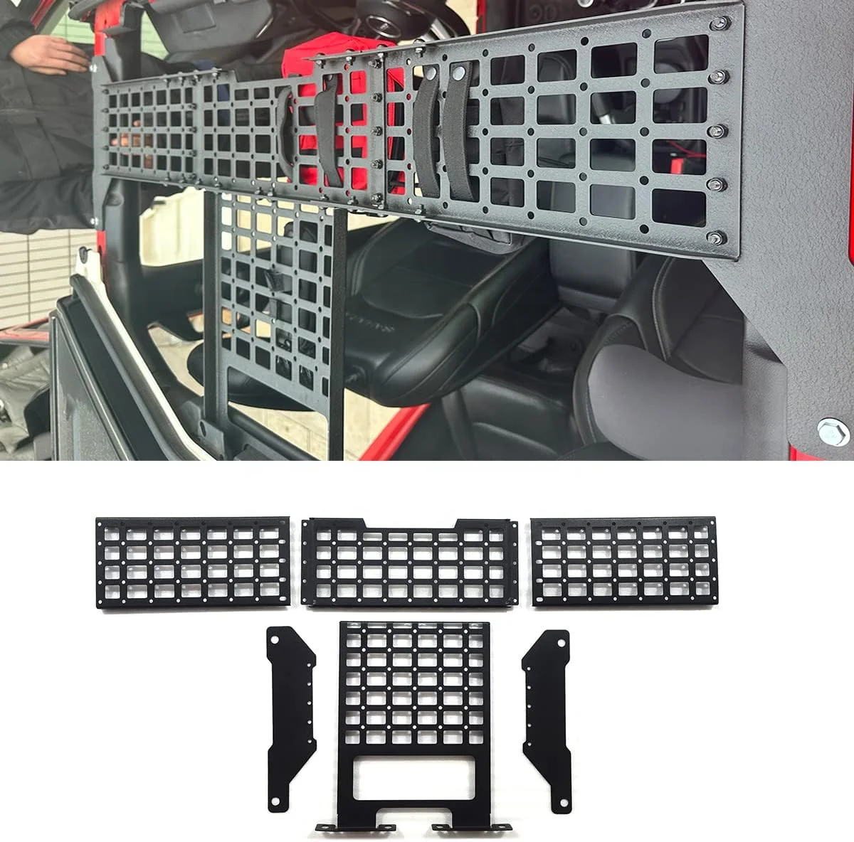 Roof Rack Cargo Overhead Panel Interior Shelf Storage For Jeep Wrangler JL&JT