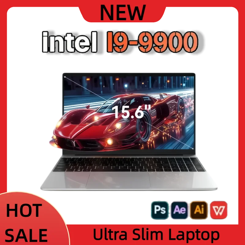 Ultra Slim 15.6 Inch Laptop Intel Core I9-9900 32GB RAM 1TB 2TB SSD for Gaming Office Study Windows 11 pro FHD 1920*1080