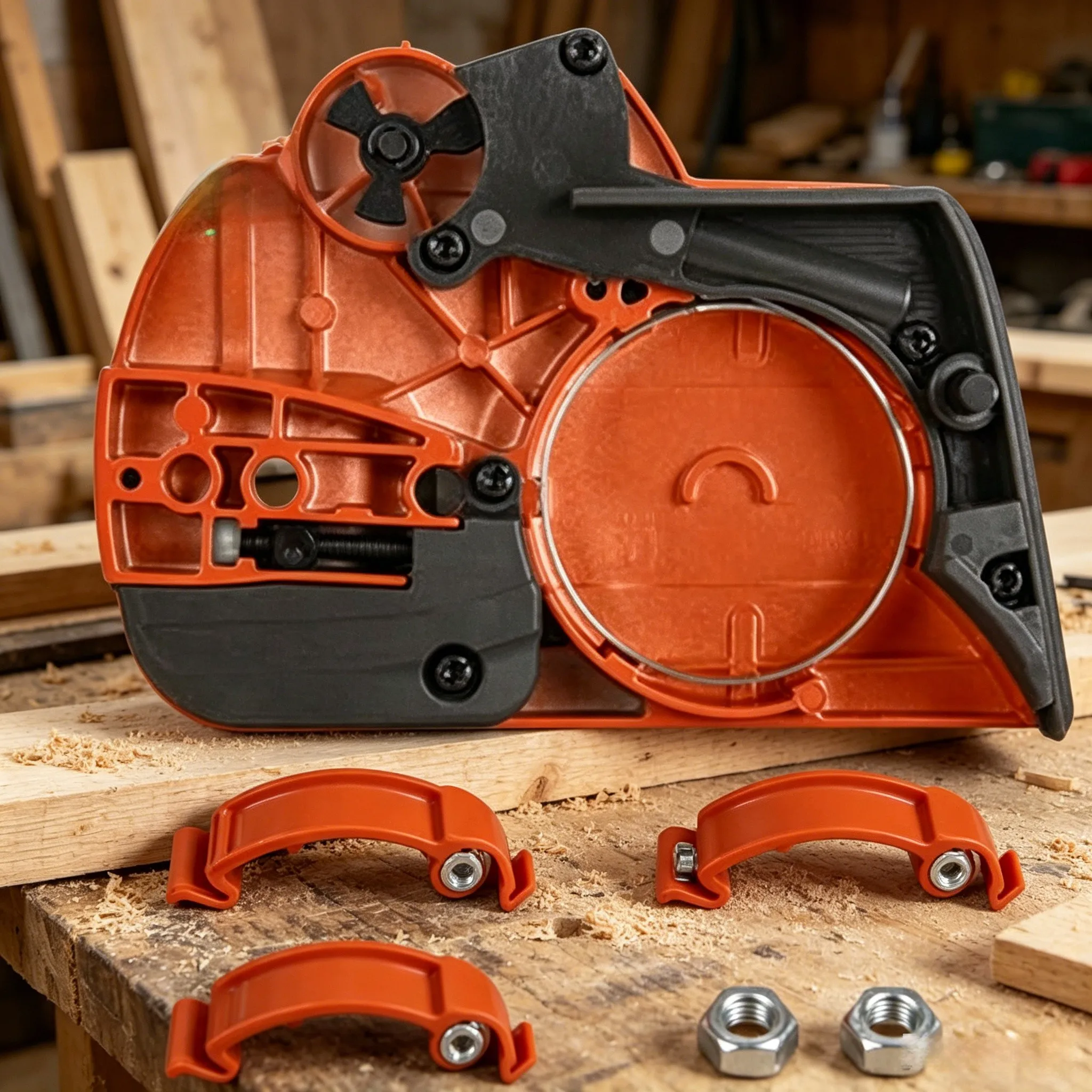 Saw Spare Part Chainsaw Clutch Cover For Chain Maintenance Sturdy Material Construction Precision Engineering Design