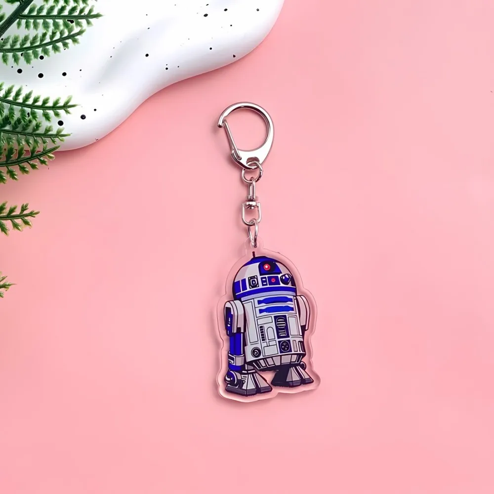 ديزني حرب النجوم الاكريليك الإبداعية المفاتيح الاكسسوارات حقيبة سحر لطيف على ظهره قلادة مضحك كيرينغ مجوهرات المشجعين الأصدقاء الهدايا