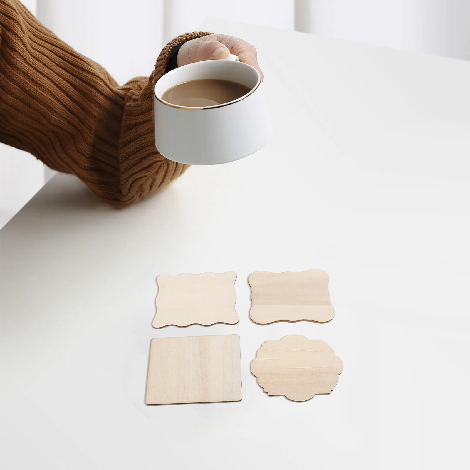 

40Pcs Wood Discs Unfinished Natural Creative Wood Slices for DIY Crafts Coasters Painting Projects Coasters for Crafts