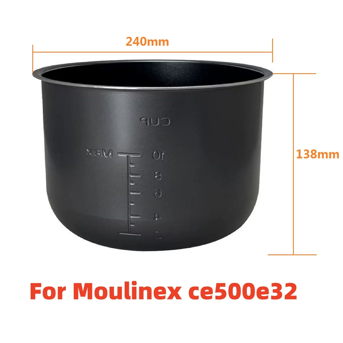 Recipiente Interior para Olla Arrocera de 5L para Moulinex Ce500e32, Recambio Antiadherente
