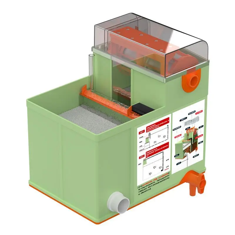 

Fish tank water-free automatic backwash filter water purification turnover box stainless steel mesh water circulation rotary
