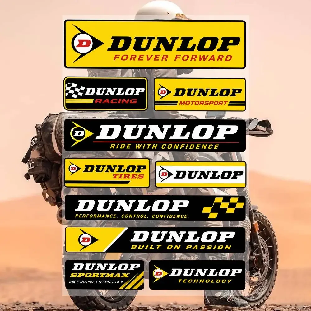 Dunlop Waterproof Vinyl Stickers for Car Motorcycle Bike Skateboard Laptop Bottle Phone