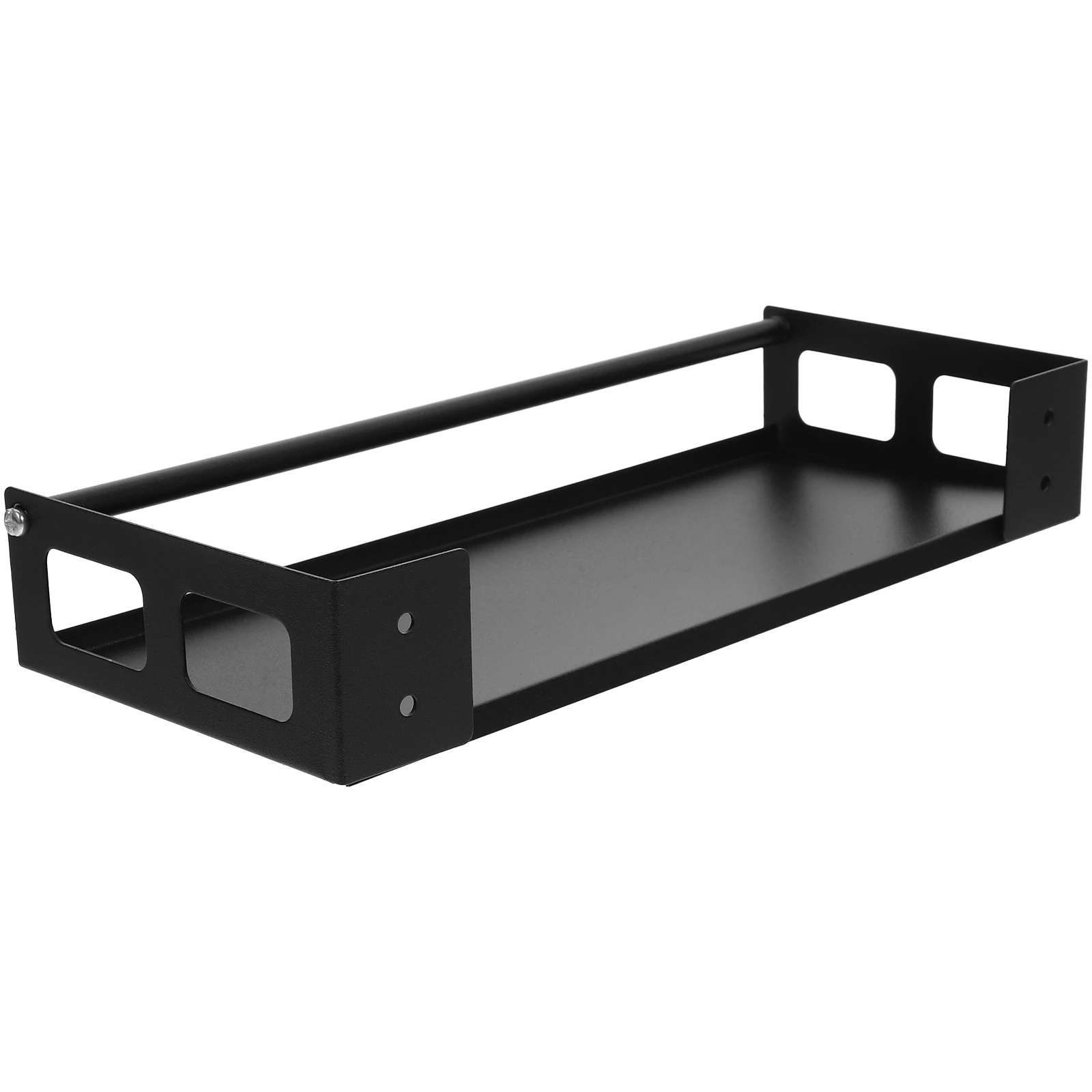 

Stainless Steel Mounted Spice Rack 30cm Black Tray Kitchen Storage Wall-Mounted Storage Rack Shelf Bathroom Organizer