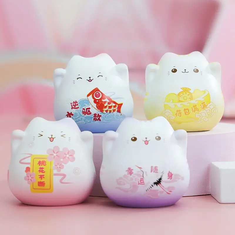 Cute Maneki Neko Home Decoration Lucky Cat Ornaments Resin Fortune Crafts Creative Animal Statues Home Room Desk Decor Gifts