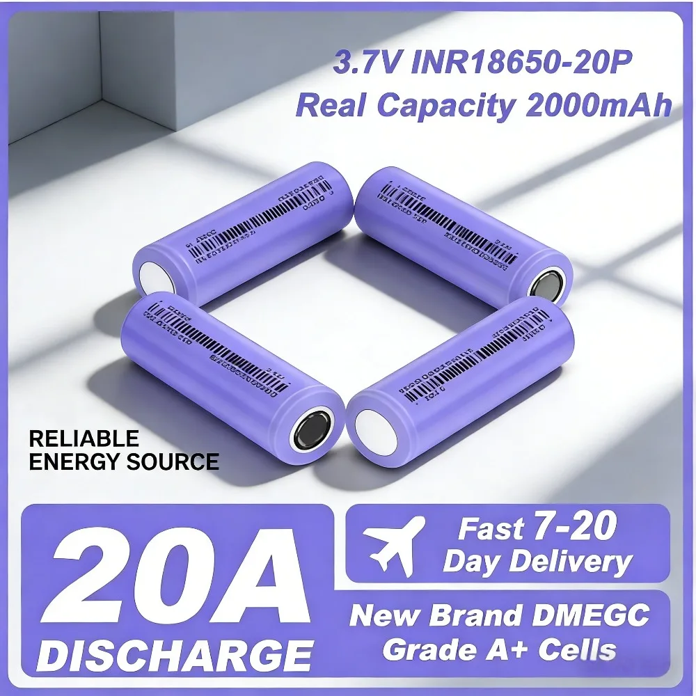 

Литий-ионный перезаряжаемый аккумулятор INR18650 2000 мАч 3.7В 10C 20А, новинка 2025 года, для дронов