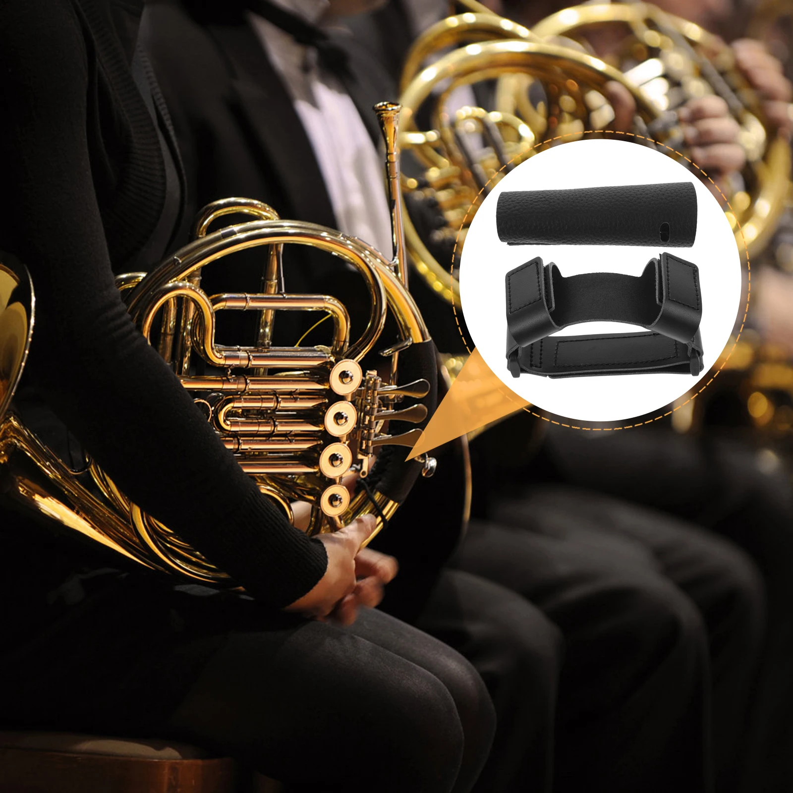 

1Set French Horn Hand Guard PU Anti-Skid Grip for Music Instrument Replacement Parts Comfortable Wear-Resistant
