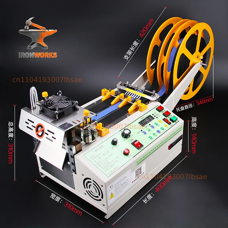 140T computer hot and cold Cloth belt cutting machine, magic adhesive tape zipper webbing machine elastic belt automatic cutting