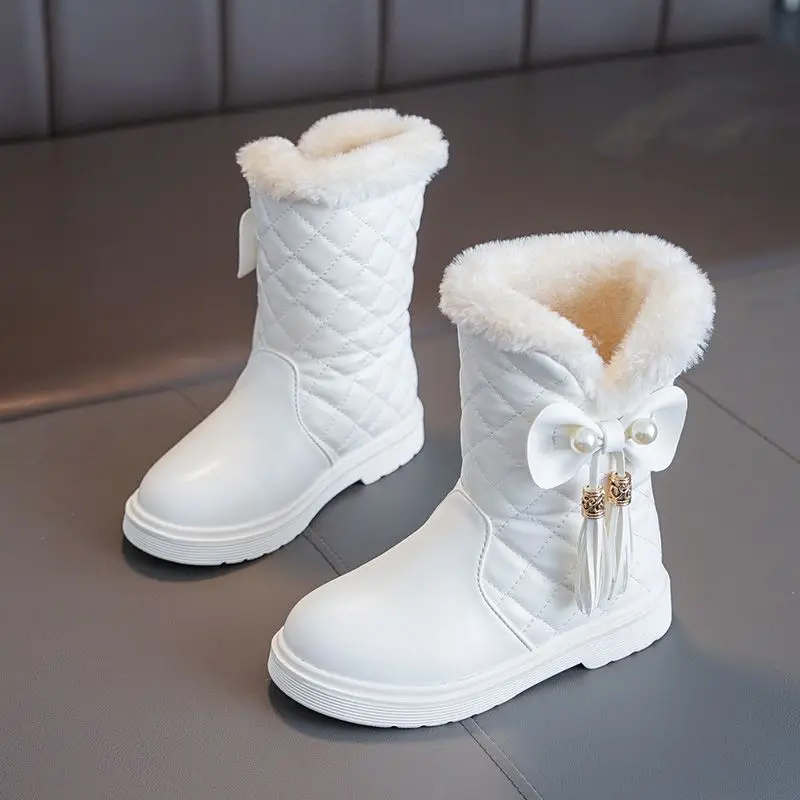 Kids Girls Winter Boots 2026 New Thermal Insulated Heavy Duty Snow Boots Warm Soft Furry Lining Waterproof Design